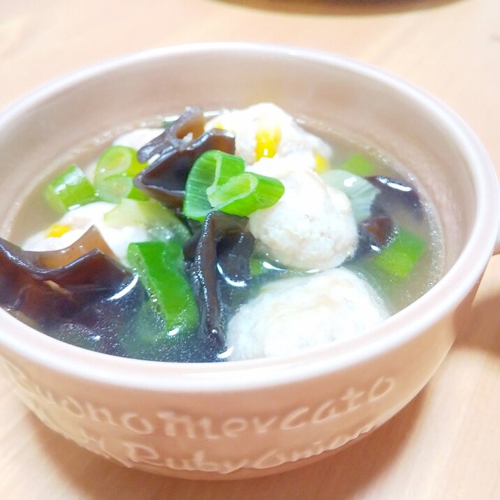 鶏肉団子の生姜スープ